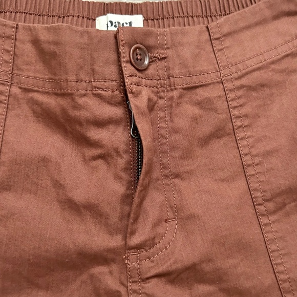 Pact Organic Cotton Joggers Side Ankle Zip Size Large Brown color - Picture 2 of 9